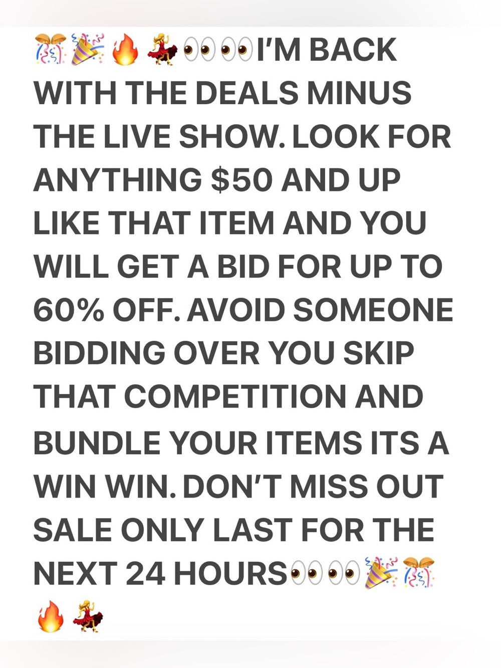 UP TO 60% OFF ON $50 PLUS ITEMS SHOP MY CLOSET FOR THE DEALS